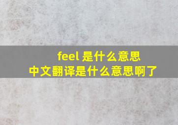 feel 是什么意思中文翻译是什么意思啊了